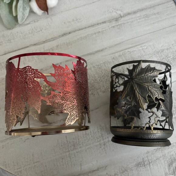 🍁 Set of 2 Bath and Body Works fall candleholders 🍁 - Picture 1 of 2